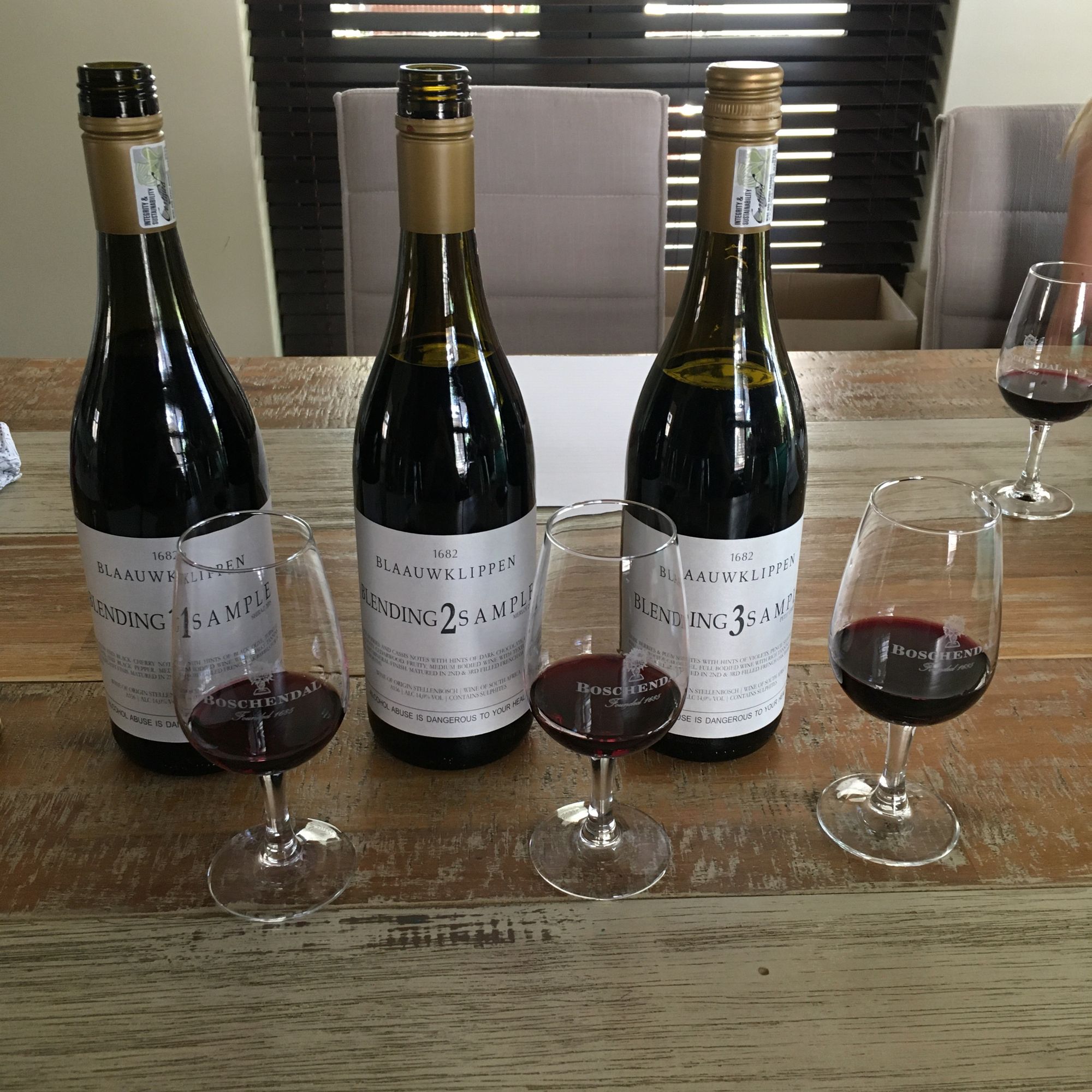 Wine 1 - 2018 Shiraz; Wine 2 - 2018 Merlot; Wine 3 - 2018 Petit Verdot